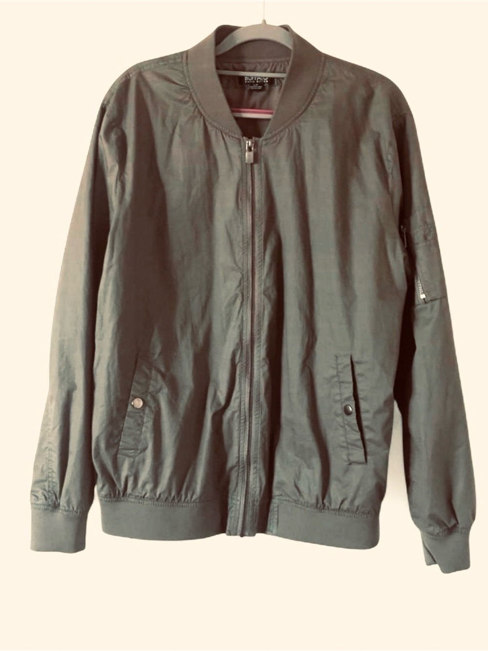 Buffalo David Bitton-Bomber Jacket - Olive Green Men's Lightweight Size L